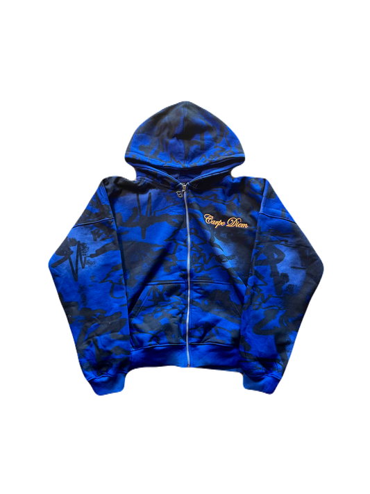 “BLUE” Graffiti Zip Up