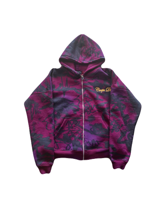 “PURPLE” Graffiti Zip Up