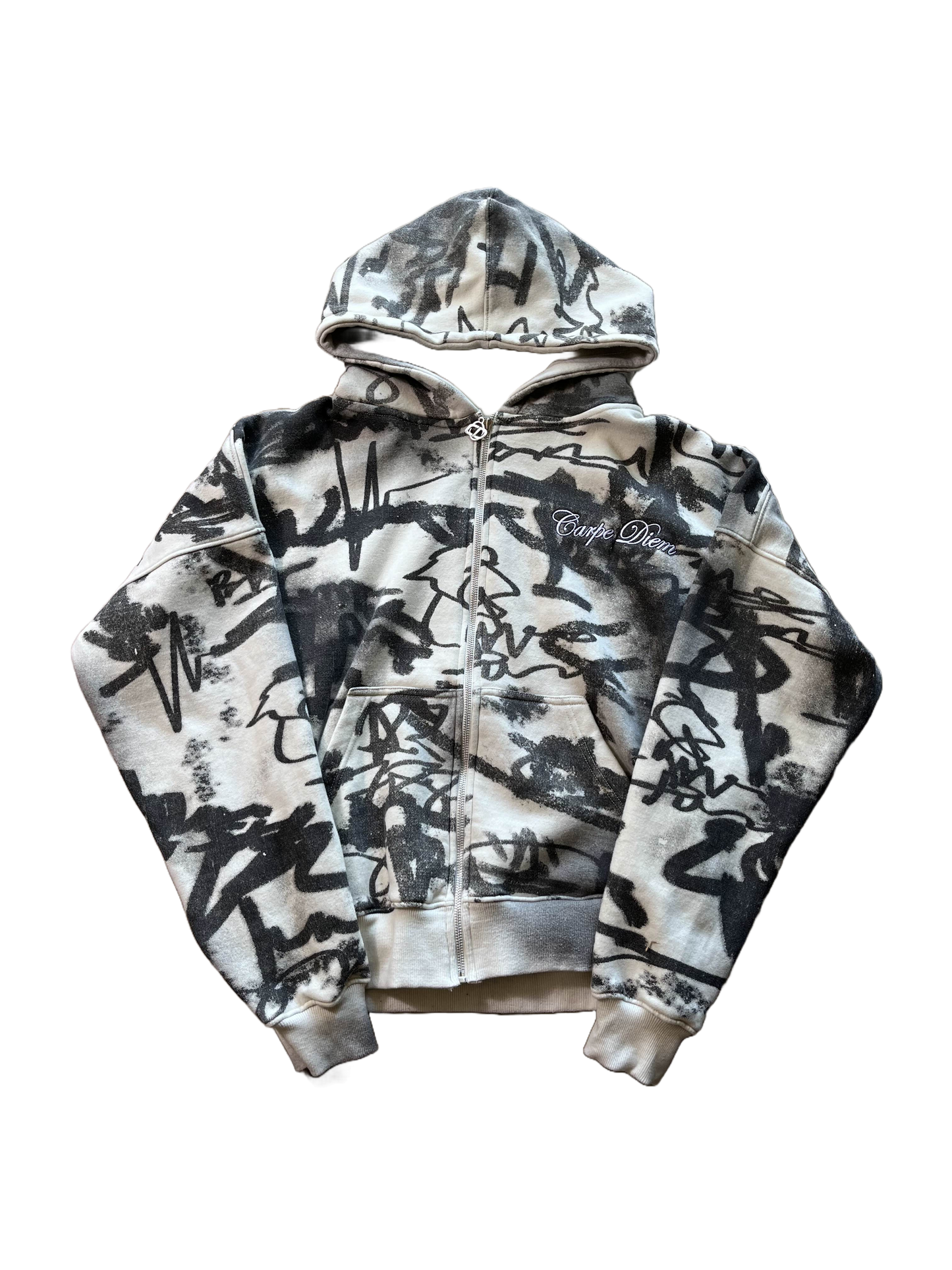 “CREAM WHITE” Graffiti Zip Up